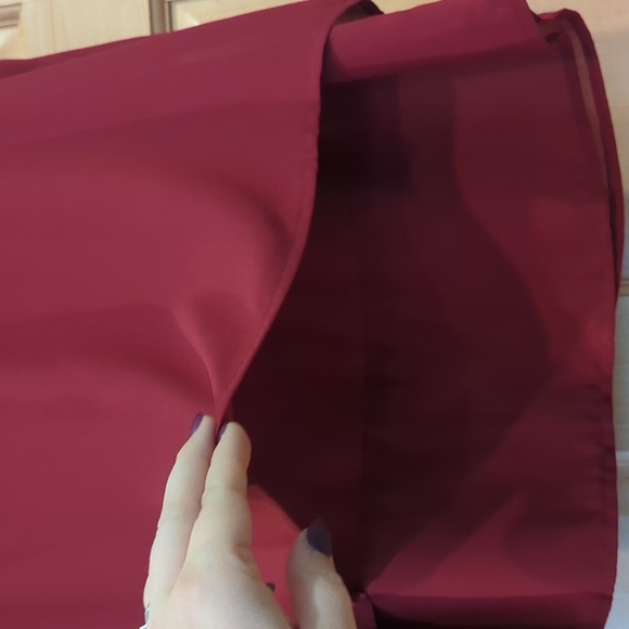 Three pink hearts tank top with neckline Lace detail. Deep Red Color. - Picture 4 of 7